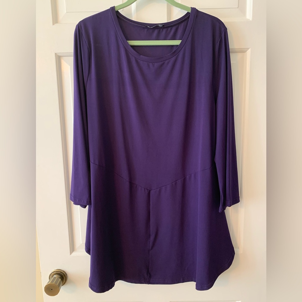 Lily brand Purple Bell-Sleeve Peplum Tunic 1XL/18W